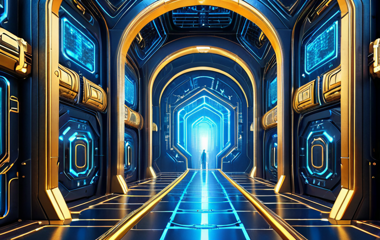 A majestic, futuristic digital fortress, intricately built with glowing, interconnected pathways and strong, encrypted vaults. Transparent, guiding lines of light and energy, symbolizing robust security policies, weave throughout the architecture, providing structure and direction to the data flow. The scene emphasizes a secure, resilient foundation where policy dictates encryption's power. High-tech, abstract, digital art, 8k, vibrant blue and gold tones.