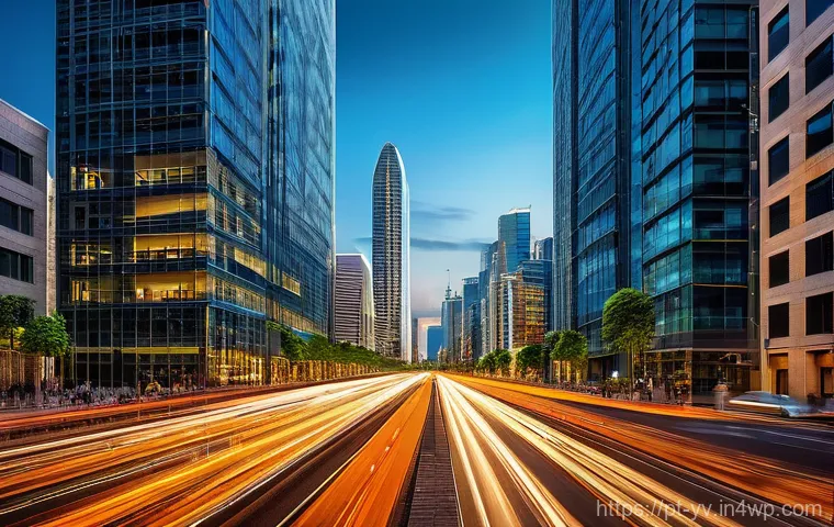 블록체인과 암호화 프로토콜의 시너지 효과 - **Prompt:** A futuristic, bustling financial hub where diverse adults and young adults, all fully cl...