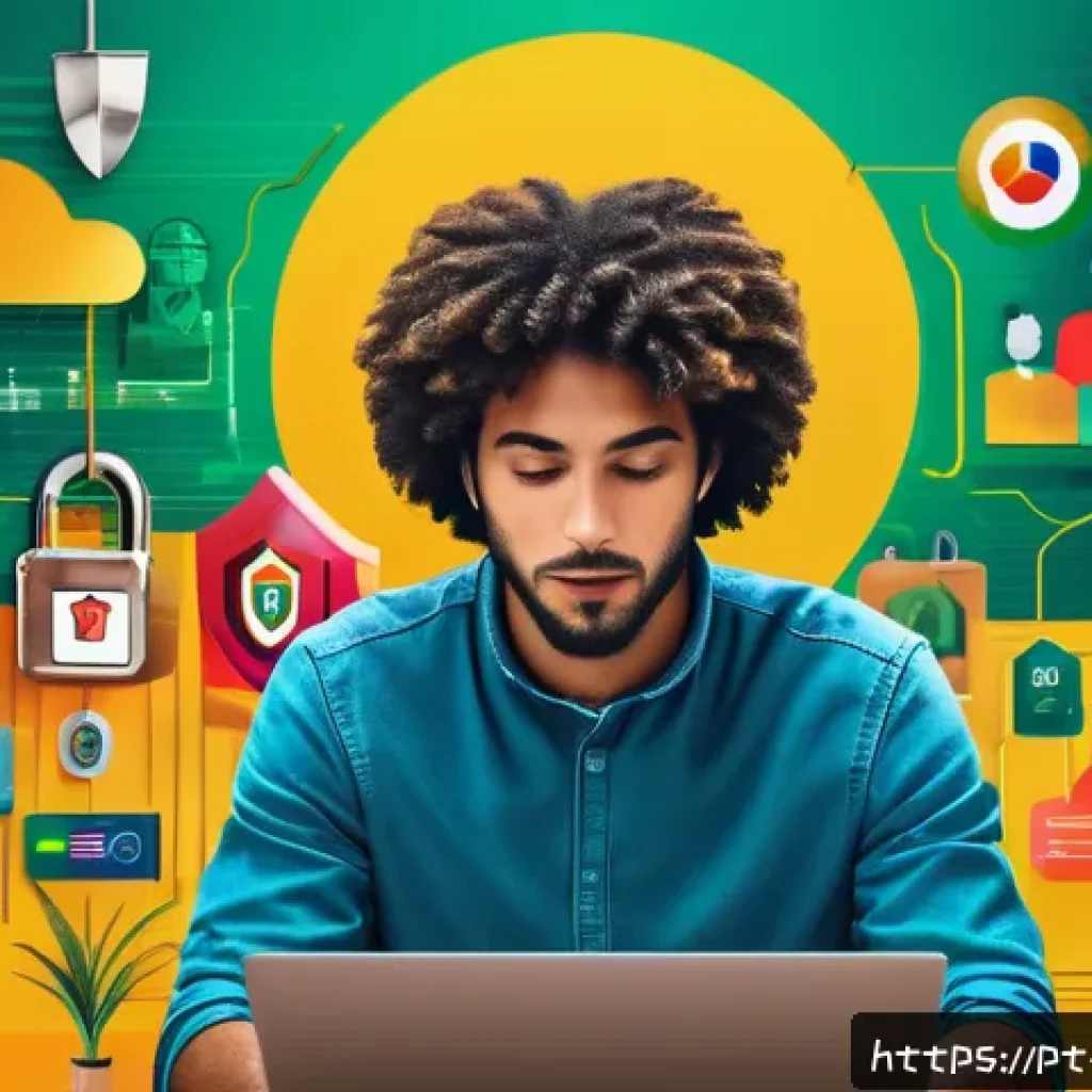 암호화 프로토콜에 대한 일반적인 오해 - A modern digital workspace scene showing a Brazilian professional using a laptop with visible HTTPS ...